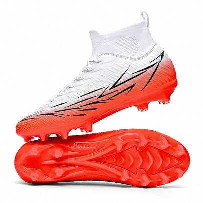 男士足球鞋，男女通用足球鞋，户外运动足球鞋，轻便绿色中性训练足球鞋，适合