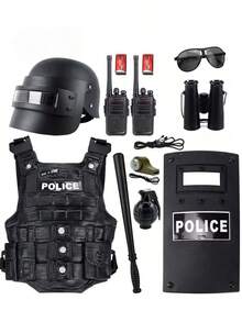 2026新款特警服装套装 - 儿童角色扮演玩具 - 手榴弹 - 手铐 - 警棍 - 特警道具 - 亲子互动玩具 - 生日礼物 - 复活节礼物 - 节日礼物 - 完美礼物 - 礼物 - 玩具 - 彩色 - 查看 2