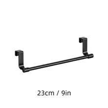 不锈钢厨房橱柜门毛巾架，多功能毛巾杆，衣架 - 黑色 - 查看 12