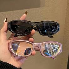 -Eye Decorative Glasses Women,, Women's Travel Vacation Fashion,-Eye Shaped Glasses JXMB - Hồng - Xem 5