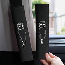 2pcs Embroidered Seat Belt Shoulder Pads, Football Themed Car Interior Decor, Enhance Driving Experience, Embroidered Shoulder Pads, Great Gift For Football Fans, Car Interior Accessories - Football Embroidered Shoulder Pads - View 4