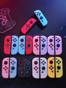 Soft Silicone Full Protective Case For Nintendo Switch OLED/Switch NS Joy-Con Controller, Anti-Slip Anti-Sweat Shock-Proof Gaming Accessories, Cute Macaron Colors, Designed Compatible With Switch Players, Compatible With Switch NS/Switch OLED, Various Color Combinations Available, Switch Gaming Accessories, Controller Accessories, Pink, Anti-Drop Anti-Slip, Anti-Scratch - Multicolor - View 10