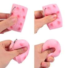 1pc Strawberry Tofu Squishy Toy - Stress Relief Toy, Soft Squeeze Toy, Squishy Toy, Fidget Toy, Stitch Toys, Travel Toys, Classroom Fidget Toys, Mini Bath Toys, Christmas Stationery Stress Ball, Birthday Gift, Perfect Gift, Toys, Games - Multicolor - View 7