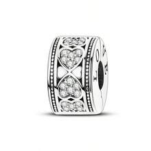 1 Pc Fashion Heart Sparkling Beads Dangle Charm Silver Plated Fit Bracelet Necklace DIY Holiday Gift - Multicolor - View 8