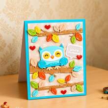 Creative Owl Dies, DIY Scrapbooking Album And Embossing Stencil, Greeting Card Making Tool, Card Paper Cutting Crafts ,Gift Card Making Template Die Cuts. - Silver - View 1