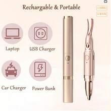 Heated Electric Eyelash Curler 2-In-1 WithEyebrow Trimmer, 2 Temp Settings, USBRechargeable, 10s Fast Heating For 24HNatural Curl, Women Gifts - 查看 4