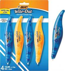BIC Wite-Out Brand Exact Liner Correction Tape, 19.8 Feet, 4-Count Pack Of White Correction Tape, Fast, Clean And Easy To Use Tear-Resistant Tape Office Or School Supplies - 方形 - 查看 1