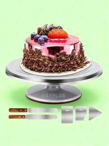 Cake Turntable, Non-Slip Rotating Rack For Decorating, Cake Decorating Tool, 31cm Cake Baking Turntable - 銀色 - 查看 1