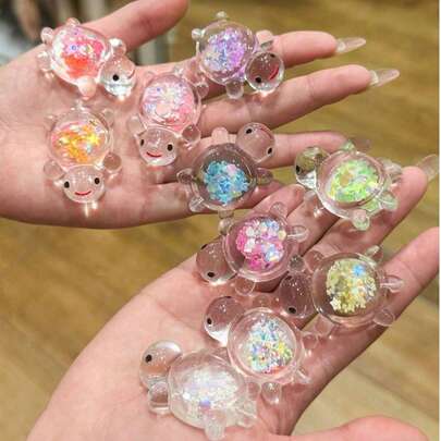 20pcs Luminous Mini Resin Sea Turtle, Colorful Paper Resin Sea Turtle Figurines, Glowing Sea Turtle Pendant, Glow-In-The-Dark Mini Resin Sea Turtle Figurines, Glow-In-The-Dark Sea Turtle Pendant, Christmas, Valentine's Day, Mother's Day Gift (Random Color)