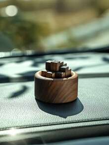 Set de difusor de coche de madera - Difusor de aromaterapia de madera redondo, sin llama ni batería, soporte de aceites esenciales para coche, hogar, oficina - A - Ver 3