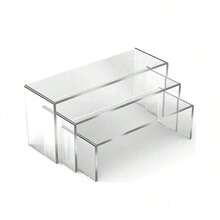 6个亚克力展示架，大型亚克力展示架，加厚透明长方形收藏展示架，多层展示架，可用于展示人物、纸杯蛋糕、香水、珠宝、玩具、宝石、古董、雕像和收藏品。 - 查看 9