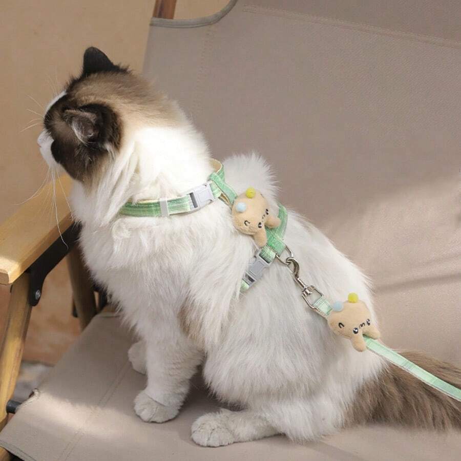 New Fashion Pet Harness Leash, Cat Leash, Dog Leash, Chest Strap Traction Rope - Baby Blue - View 1