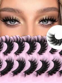 7 Pairs Of Luxurious Fluffy False Eyelashes, Lightweight And Reusable - View 4