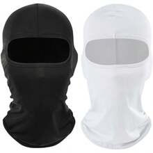 2 件装薄款拉法帽滑雪面罩头套全脸面罩防风防晒防紫外线帽男女通用 - 彩色 - 查看 9