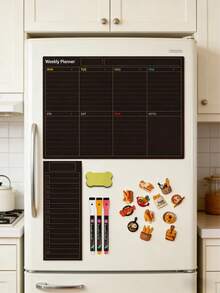 1/18pcs Refrigerator Planner Stickers + Baking Sticker Set, Magnetic Whiteboard Memo Notes, Erasable Reminder Board, Magnetic Sticky Notes - one-size - View 8