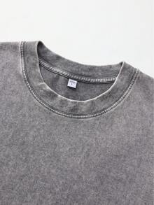 BadBunny Motif T-Shirt, Men's T-Shirt, Retro Wash T-Shirt, Pure Cotton, Everyday Wear, Casual Sweatshirt, Streetwear, Summer T-Shirt, Comfortable And Stylish, Perfect Gift. - 灰色 - 查看 3