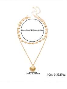 2pcs/Set Ocean Series Double-Layer Shell Pendant Necklace, Suitable For Vacation Wear And Holiday Gifts - Gold - View 6