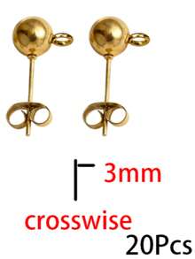 20pcs Stainless Steel 4 5 6 8mm Round Ball Stud Earring Loop Hooks Posts Earrings Back For DIY Jewelry Making Supplies Wholesale - Earrings - View 10