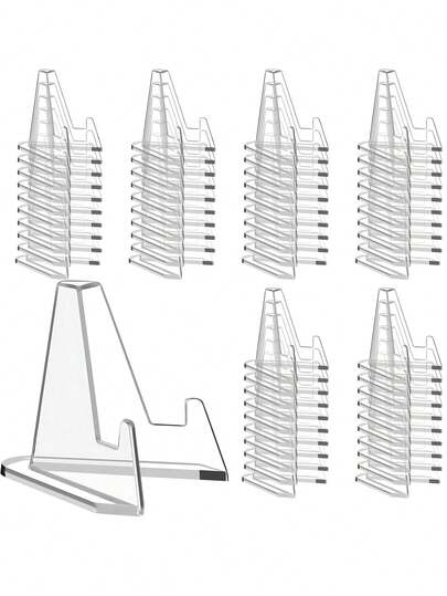 20个亚克力卡片展示架，透明卡片夹，迷你卡片架，适用于体育卡、收藏卡、评级卡、透明塑料卡夹、纸质迷你底座（用于桌号牌、商业价格标签、菜单标签、派对和婚礼宾客卡）