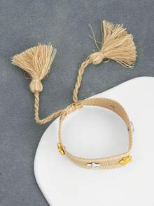 极简复古时尚嘻哈风精致星形字母手链，INS风格 - 彩色 - 查看 3