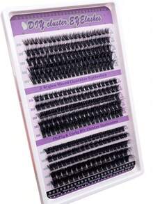 HBZGTLAD New 15 Rows 60D+80D+100DMix 8D Fluffy Individual Lashes Clusters Extensions False Eyelash DIY At Home Cluster Makeup Eyelash Tools - View 5