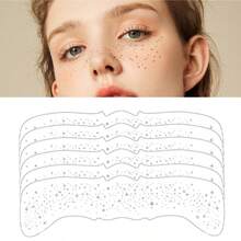 Set de 6/3/1 - Pegatinas de tatuaje facial temporal con estrellas plateadas brillantes y puntos, fáciles de crear un aspecto natural de pecas de maquillaje - Multicolor - Ver 1