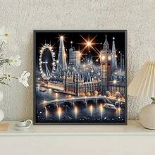 1pc DIY Diamond Painting London Night Scenery, Full Round Acrylic Diamond Mosaic, Suitable For Living Room, Bedroom, Office - Unique Creative Gift - View 2