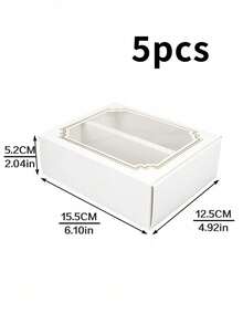 5pcs/10pcs Korean Style Gold Foil Macaron Packaging Boxes, 5/10 Drawer Style Transparent High-End Green Bean Cake, Chocolate Box, Macaron Packaging Box With Window, Simple And Elegant Baking Pastry Box - View 13