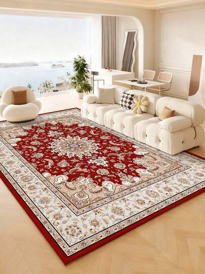 1pc Countryside Indoor Decorative Large Rug, New Faux Wool Washable Bottom Indoor Carpet, Living Room Rug, Sofa Rug, Bedroom Rug, Bedside Anti-Slip Mat, Room Floor Mat, Dining Kitchen Rug, Office Chair Pad, Entryway Doormat, Outdoor Picnic Blanket, Outdoor Camping Mat