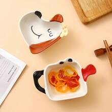 可爱的动物造型餐盘，动物图案为用餐增添乐趣，可用作小零食盘、调味碟，适合日常使用和送礼。 - 彩色 - 查看 4