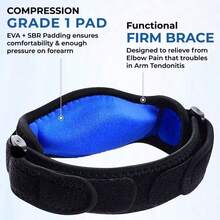 Unisex Adjustable Elbow Compression Sleeve, Soft Comfortable Support Brace For Tennis Elbow/Golfer's Elbow And Forearm Protection - Multicolor - View 4
