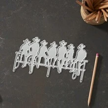 Khuôn cắt kim loại chủ đề cao bồi sáng tạo, khuôn mẫu làm album ảnh và dập nổi tự làm, dụng cụ làm thiệp chúc mừng, đồ thủ công khắc giấy, khuôn cắt mẫu làm thiệp quà tặng. - bạc - Xem 8