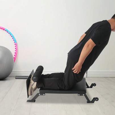 SHIOUCY 49*19" Leg Stretch Curl Bench, 15.7-19.7" Height Adjustable 220.46Lbs Load Q235 Steel Curl Workout Bench, Leg Exercise Bench Fitness Equipment For Home Gym