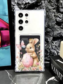 Funda Kawaii con conejo abrazando huevo de Pascua rosa, mariposa flotante y flores silvestres en estilo acuarela, Tierno, Adorable, Estético, Perfecta para Chicas que aman los diseños primaverales, dulces y llenos de encanto natural, Funda transparente con tarjetero compatible con Apple iPhone17 Pro Max, 17 Pro, 17 Air, 16 Pro Max, 16 Pro, 16E, 17, 16, 15, 14, 13, 12, 11, Plus, Pro, Pro Max Cases, para Galaxy S25, S24, S23, S22, GalaxyA02S,A03,A04,A05,A06 4G,A12,A13,A15,A16,A21S,A24,A25,A32,A32,A34,A35,A54,A55, y para Moto:Edge 50 Fusion,E13,Edge 50 Pro,Edge 50,G04,G14,G54,G84, y para OPPO\Rendmi,Funda protectora transparente de TPU suave a prueba de golpes. ideal como regalo para mujeres y chicas. - transparente - Ver 8
