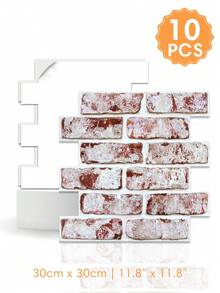 1/10/20 片仿砖自粘 PVC 墙板，装饰墙贴，11.8 英寸 x 11.8 英寸，小尺寸 3D 砖纹理墙贴，可裁剪，易于安装，适用于客厅、壁炉、房车等室内装饰。 - 牆貼 - 查看 21