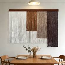 1 szt. ręcznie tkany gobelin, zupełnie nowy, tkany gobelin w stylu boho, kreatywny design, rękodzieło, dekoracja ścienna w stylu vintage, odpowiedni do salonu, sypialni, przedpokoju, mieszkania, kolekcjonerska dekoracja do domu, makrama ścienna - one-size - Zobacz 8