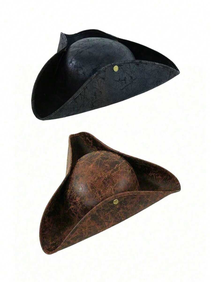 Unisex Brown Sailor Pirate Hat Triangular Cap Fashion Captain Hat Performance Costume Fun Hat Masquerade Cosplay Prop Pirate Hat Pirate Bandana Pirate Eye Patch Performance Prop Holiday Costume Prop - Pirate Hat - View 1