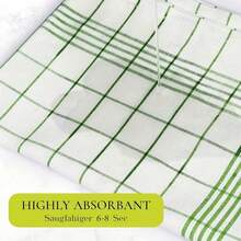 Bộ 1/5/8 khăn siêu thấm hút và mềm mại! Khăn lau bát đĩa bằng vải bông màu xanh lá cây, họa tiết kẻ ô vuông cổ điển được nhuộm sợi, lý tưởng để lau khô bát đĩa, lau tay, trang trí quầy bar và phòng ăn. - Nhiều kiểu dáng - Xem 4