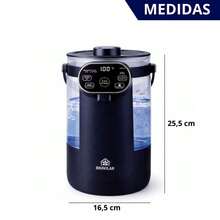 Chaleira Eletrica de Vidro 2,5L Esquenta até 100 graus Com Painel Digital 110v - Preto - Visão 10