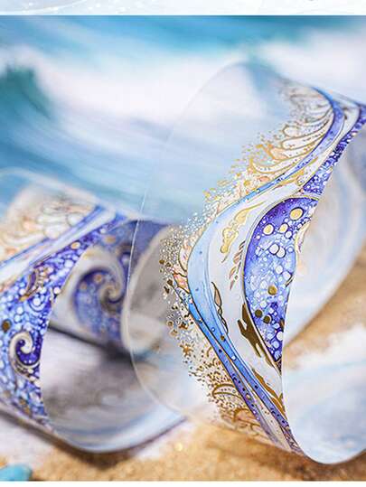 2张星波系列装饰和纸胶带，烫金“祝您愉快”贴纸，创意剪贴簿DIY用品