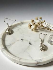 Elegant Round Crystal Dangle Earrings - Suitable For Parties And Weddings - Multicolor - View 4