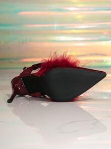 Women's New Burgundy Pointed Toe High Heels, Elegant Party Shoes, Thin Heels French Style Closed Toe Sandals For Spring, Summer, Autumn 2025 - Burgundy - View 8