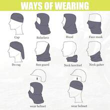 2 件装薄款拉法帽滑雪面罩头套全脸面罩防风防晒防紫外线帽男女通用 - 彩色 - 查看 8