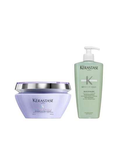 Kérastase [Bundle] Blond Absolu Masque Ultra-Violet Purple Hair Mask 200 Ml + Specifique Bain Divalent Shampoo 500 Ml