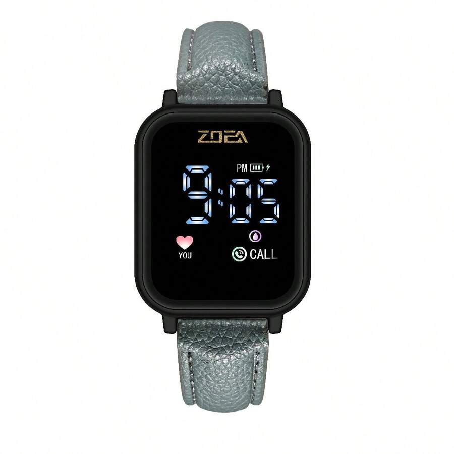 ZOEA Couple Digital Watches - 錶帶:淺綠色/錶殼:銀色 - 查看 1
