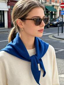 1pc Pure Wool Triangular Scarf, Versatile Use, Excellent Warmth, Suitable For Winter Wear, Can Be Used As Headwear Or A Fashionable Multifunctional Gift - Multicolor - View 3