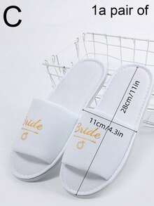 1 đôi dép dùng một lần cho cô dâu/phù dâu tại địa điểm tổ chức đám cưới, khách sạn, tiệc cưới, phụ kiện du lịch cho tiệc cưới. - Trắng - Xem 10