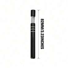 10pcs Metal One Hitters Spring Loaded 1 Hit Pipes 3.20" Long, Black Blue Silver Red Yellow Variety Pack With Striping, Smoking Accessories, For Smokers - 黑+銀+藍+紅+黃 - 查看 4