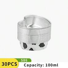 30个/包 一次性铝箔心形烘焙杯，金色/银色/红色可选，适用于烤箱和空气炸锅 - 彩色 - 查看 14