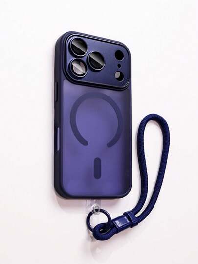 Llavero, Cordón 1 pieza Funda de teléfono minimalista de lujo con tacto suave y mate compatible con iPhone 17 AIR 16 15 14 13 12 11 Pro Max Plus, cubierta trasera de TPU suave